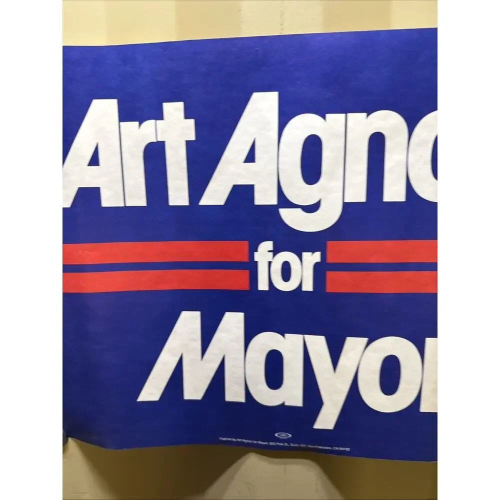 Vintage Art Agnos For Mayor Poster 21.5” X 16.5”